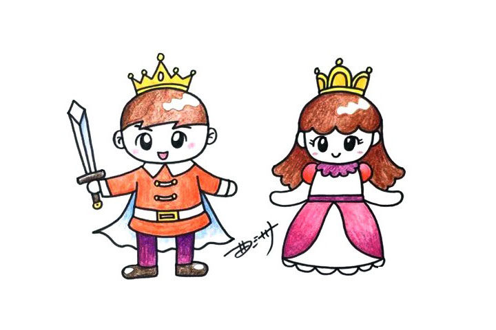 王子公主简笔画画法步骤