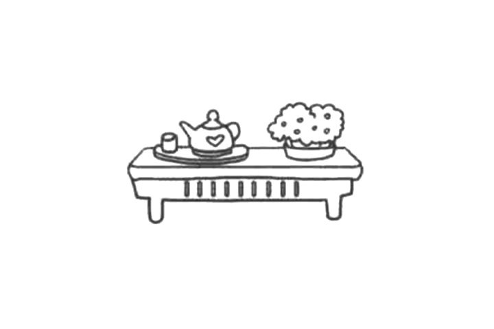 家具简笔画 茶几怎么画
