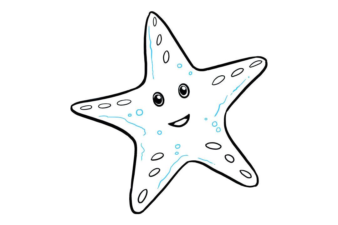 如何画可爱的海星简笔画