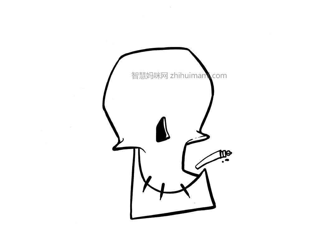 吸烟有害健康简笔画