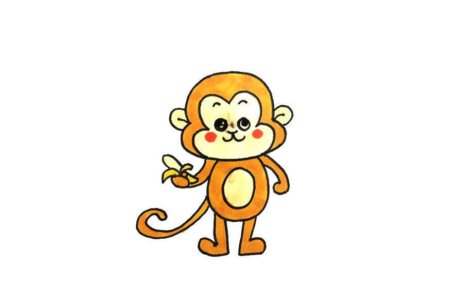简单可爱的小猴子简笔画步骤