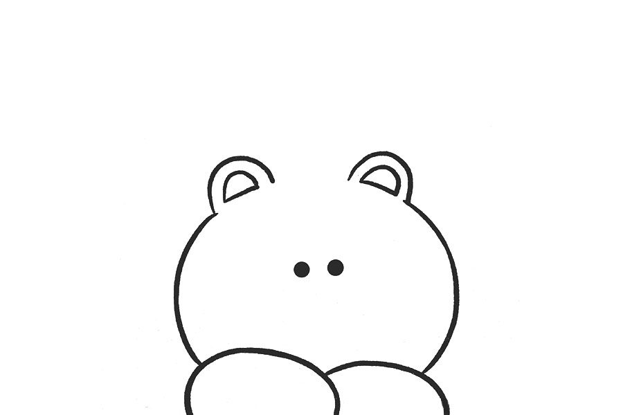 简单的轻松熊简笔画画法步骤