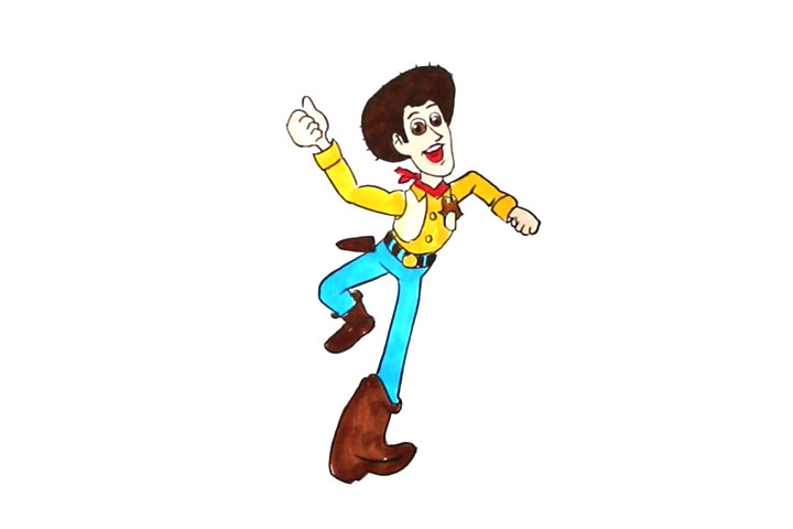 玩具总动员胡迪警长简笔画