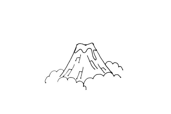 火山爆发简笔画画法步骤