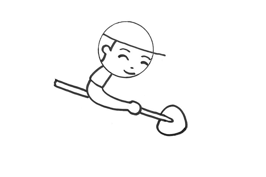 植树人物简笔画画法