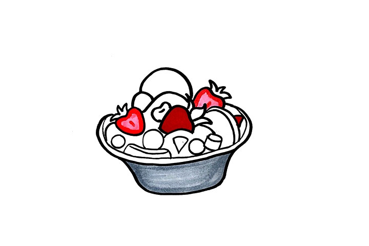 食物简笔画大全 水果沙拉怎么画