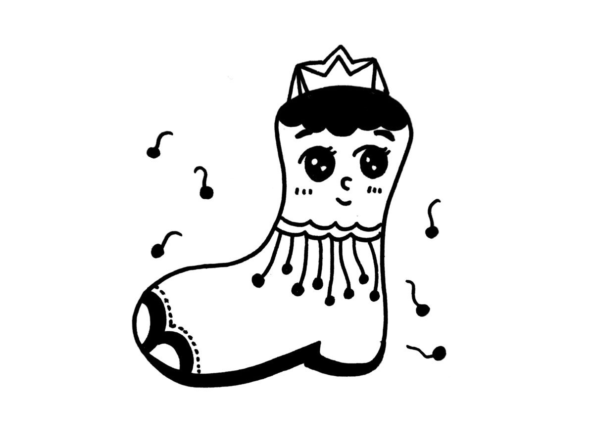 一组萌系小鞋子黑白简笔画