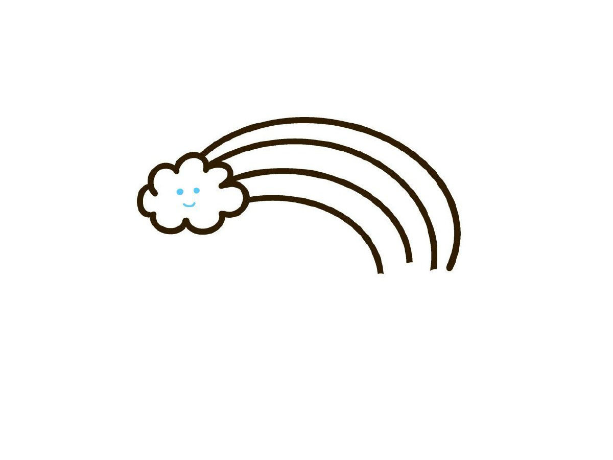 彩虹简笔画画法步骤
