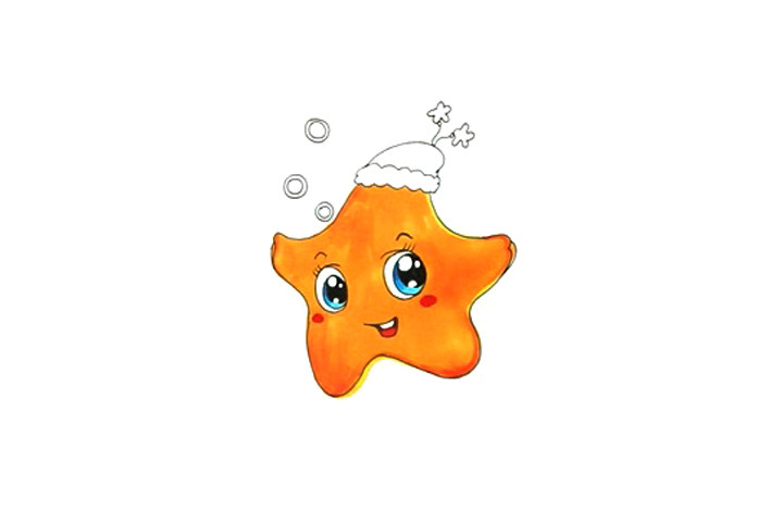 简单可爱的海星怎么画