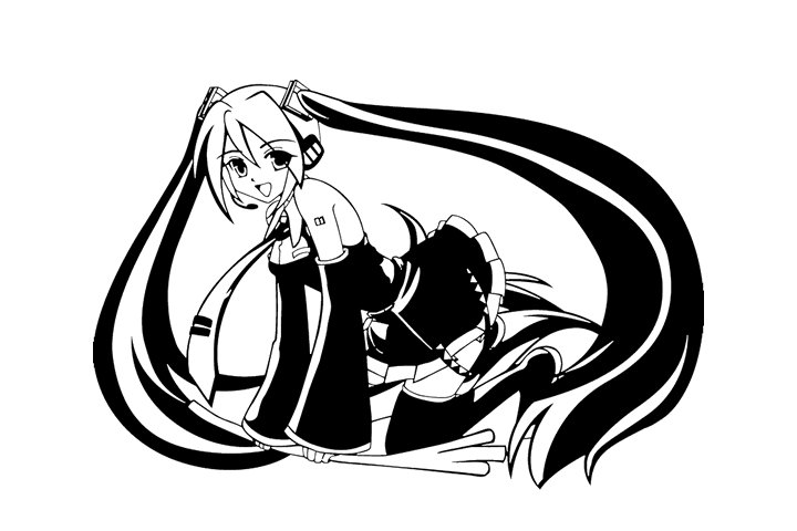 初音未来漫画线稿