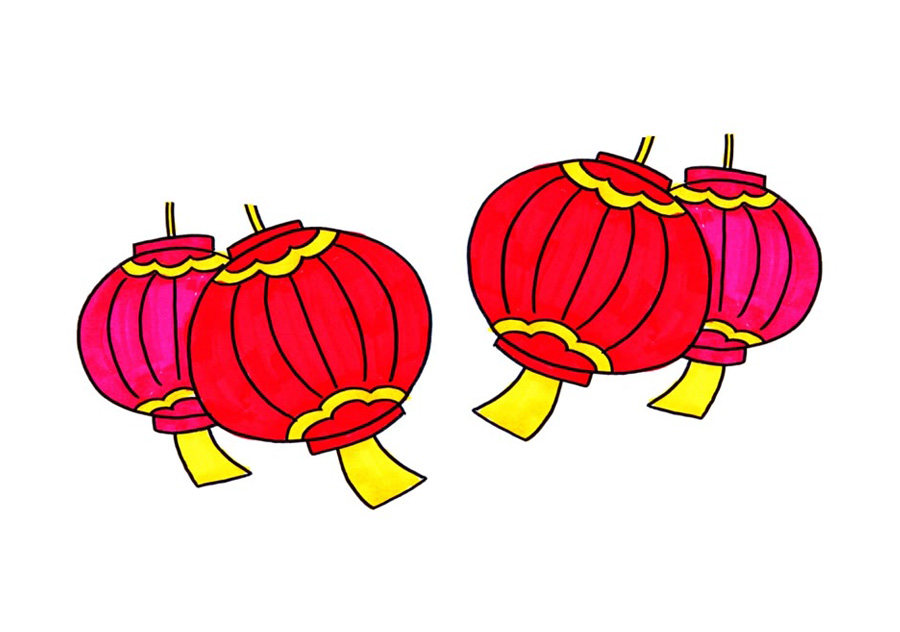 漂亮的节日简笔画