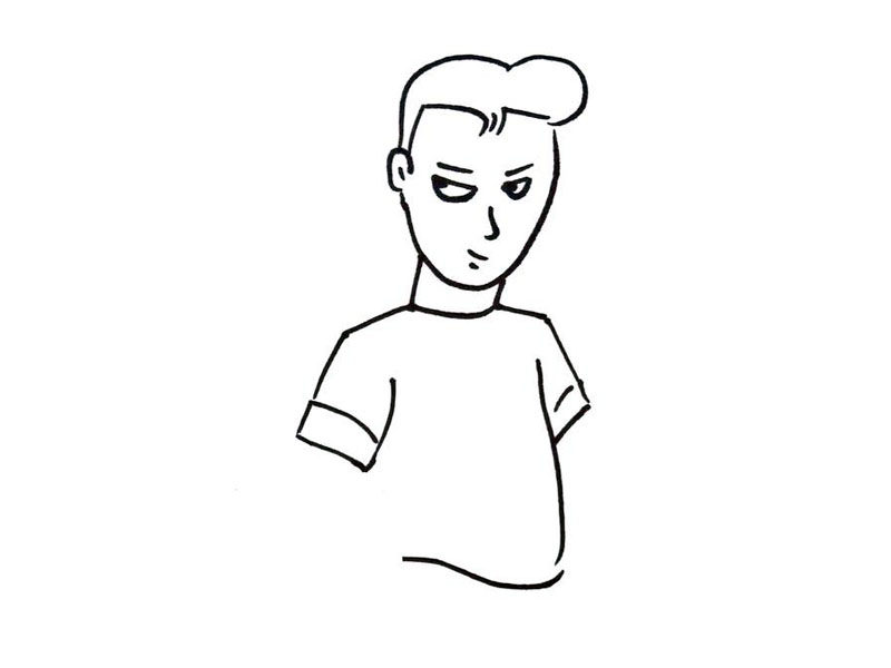 帅气的小男生简笔画