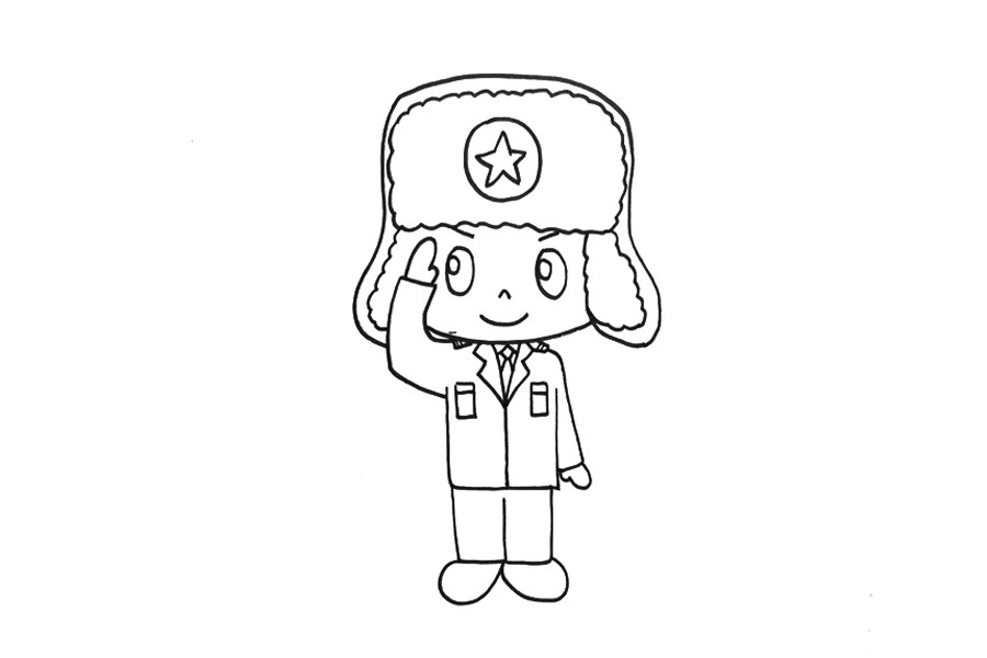 雷锋简笔画教程