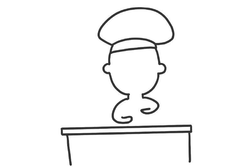 烘焙师简笔画画法步骤