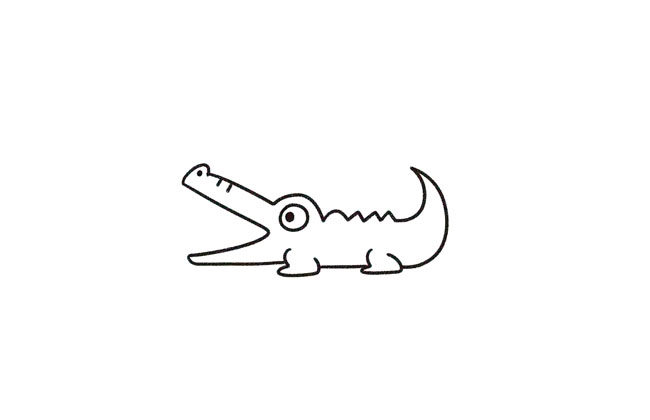 鳄鱼简笔画的画法