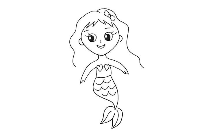 美人鱼简笔画画法教程