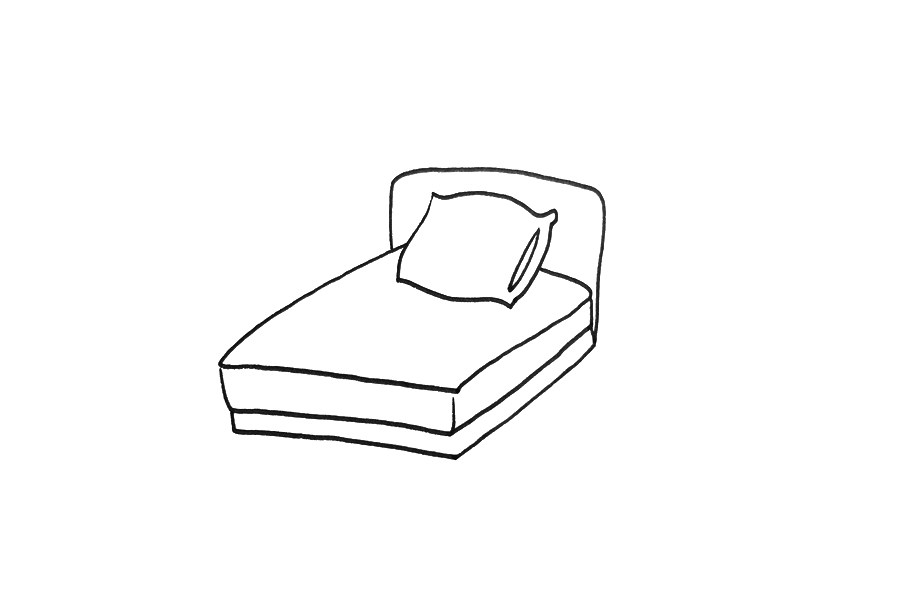 简单漂亮的床怎么画