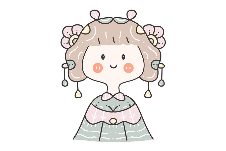 古风简笔画头像 小朋友们都爱画的古风小女孩简笔画图片