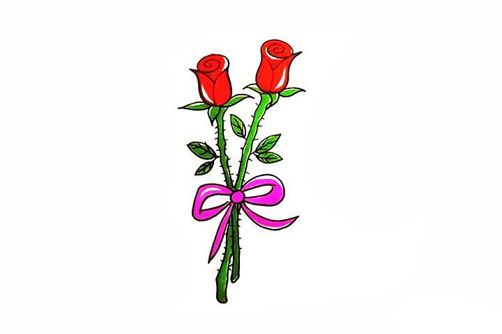 玫瑰花简笔画画法详解