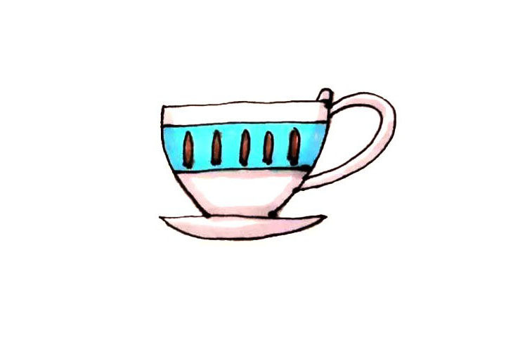 茶杯简笔画画法步骤