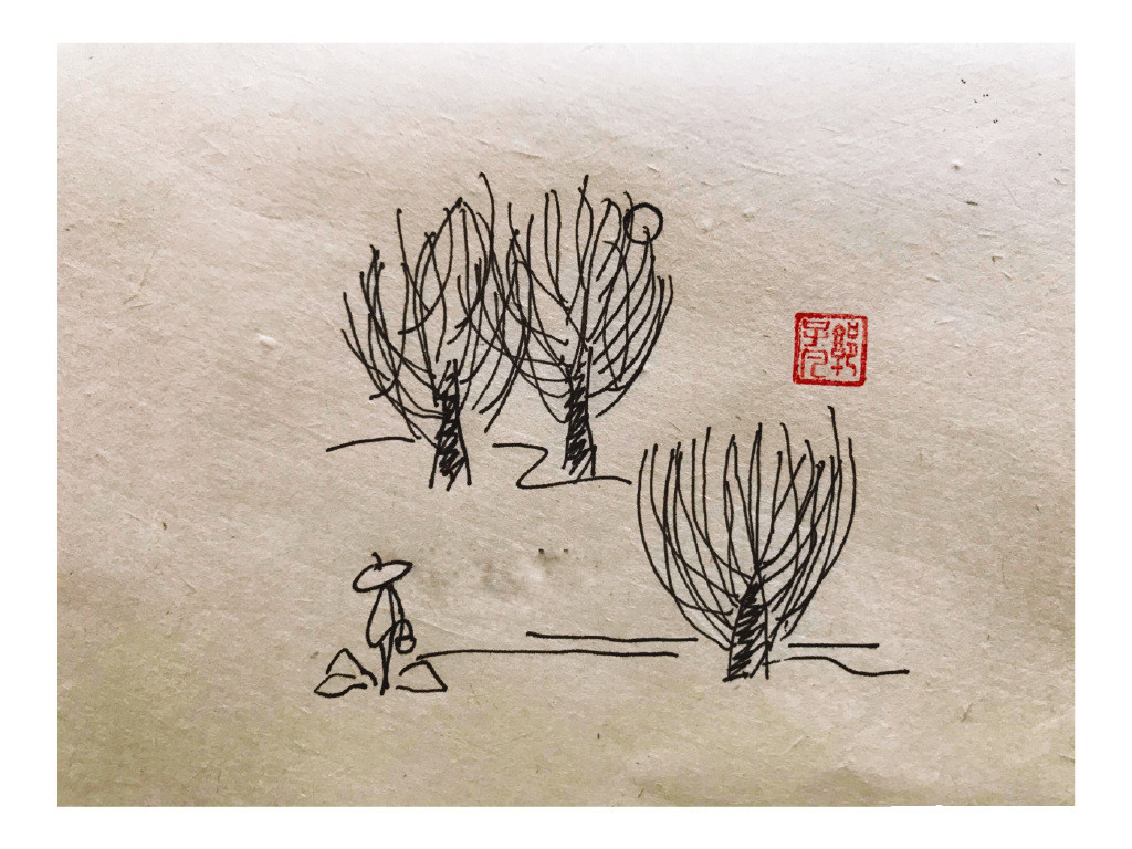一组春天风景简笔画图片
