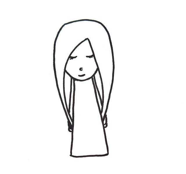 漂亮的小女孩简笔画
