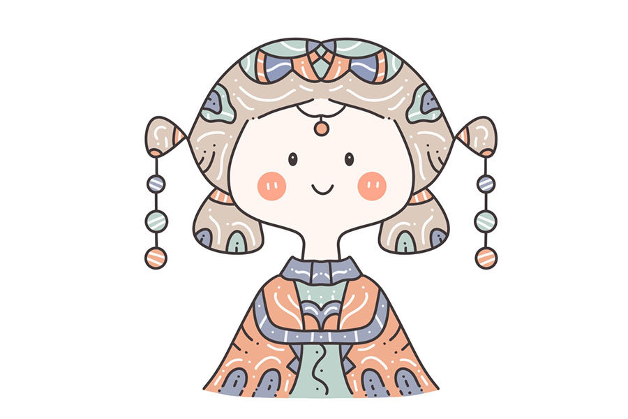 古风简笔画头像 小朋友们都爱画的古风小女孩简笔画图片