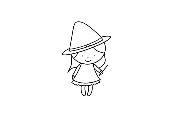 小魔女简笔画画法