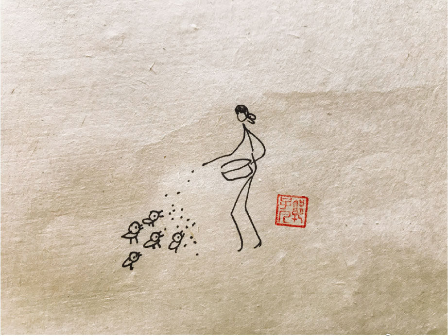 乡村生活风景简笔画图片