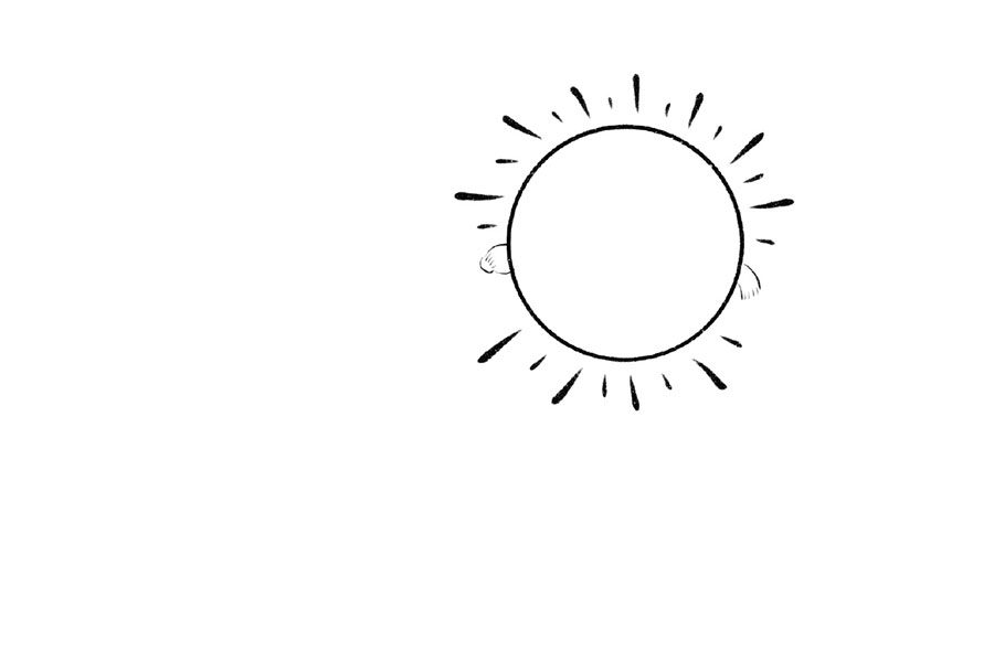 太阳雨的卡通画法