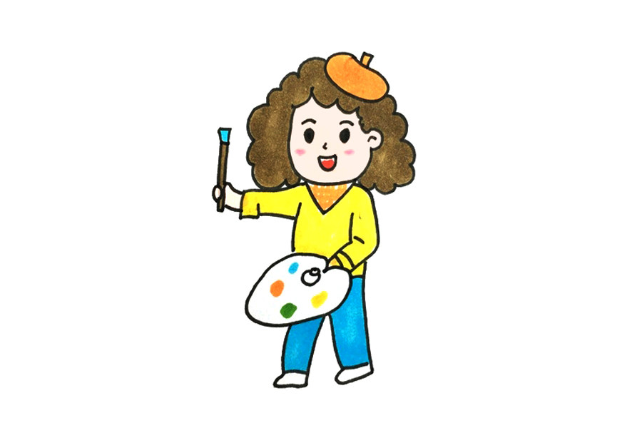 漂亮的美女画家怎么画