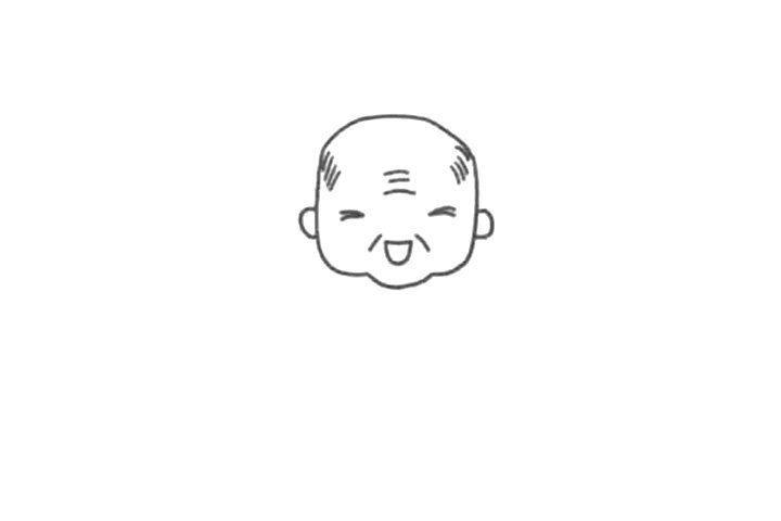 拐杖的老爷爷简笔画步骤