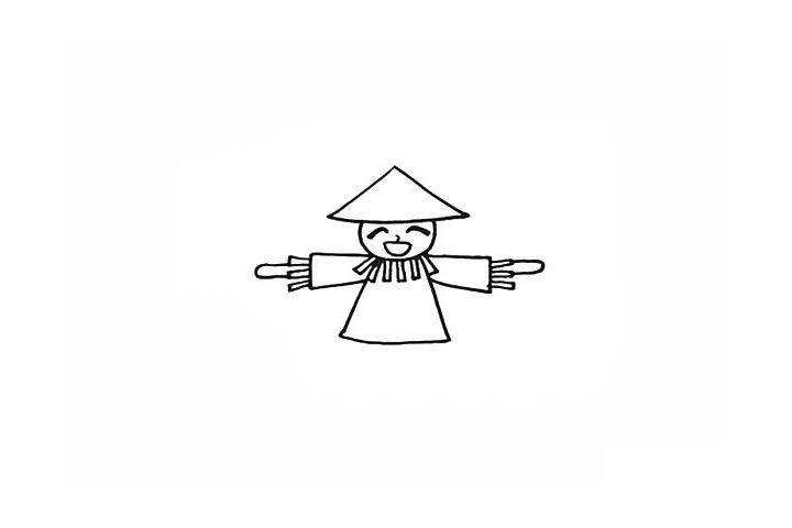 稻草人简笔画画法步骤