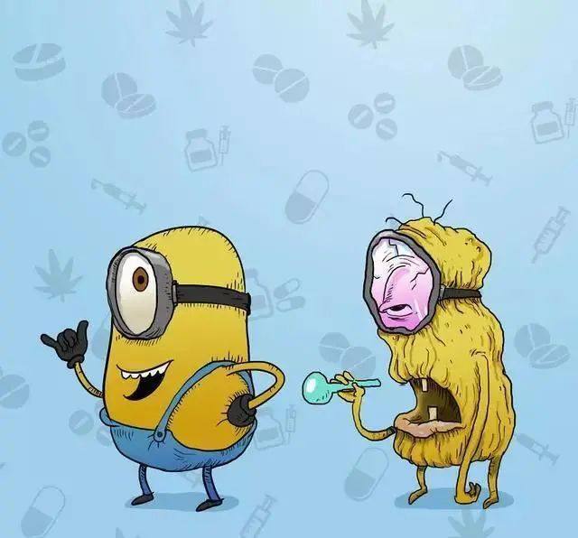 儿童版禁毒宣传画-当漫画人物碰上毒品后