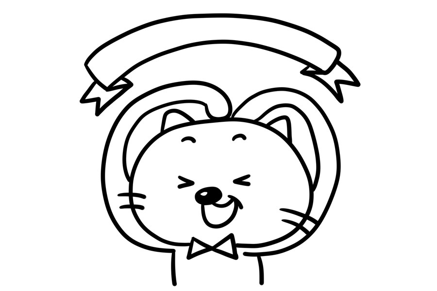 表白的小猫简笔画步骤