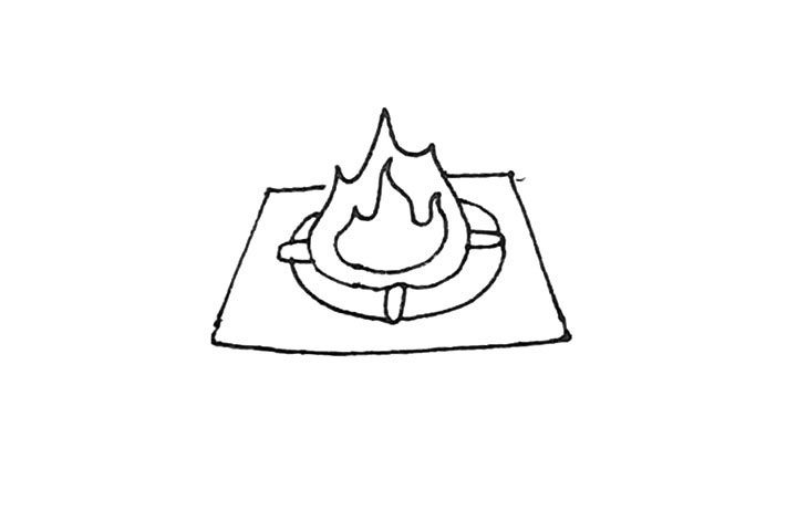 燃气灶简笔画画法步骤