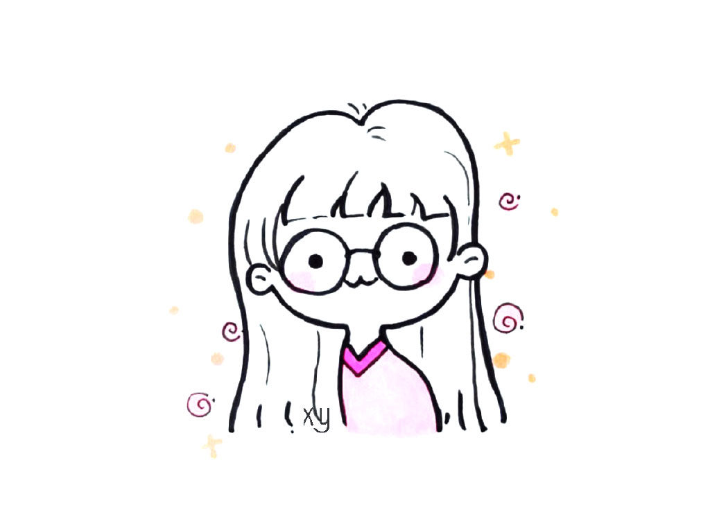 一组美女小头像简笔画图片