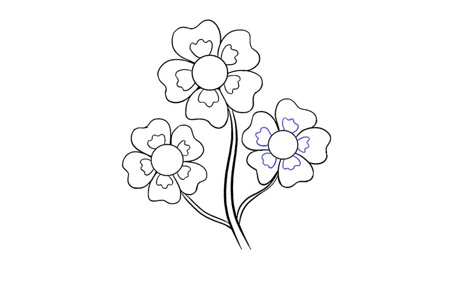 如何画漂亮的卡通小花