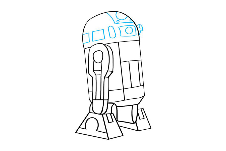 星球大战 R2-D25040机器人怎么画