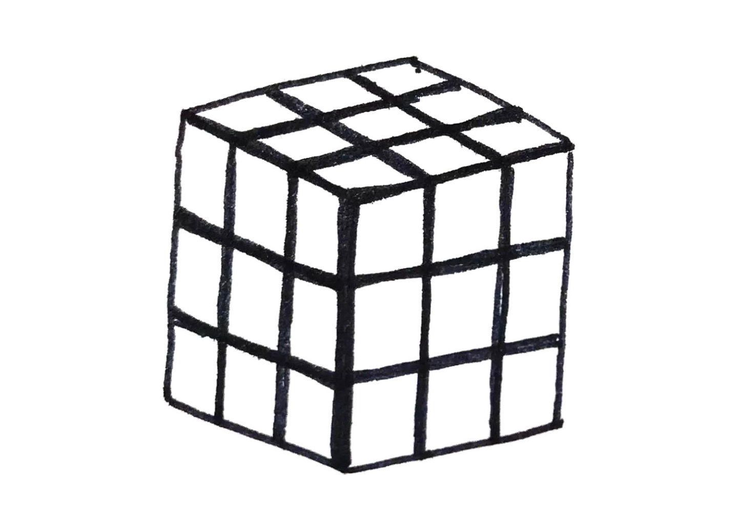 魔方简笔画怎么画
