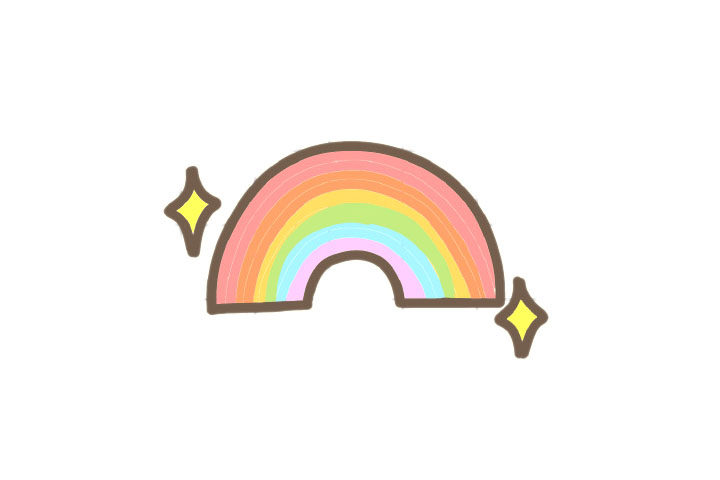可爱彩虹简笔画画法步骤