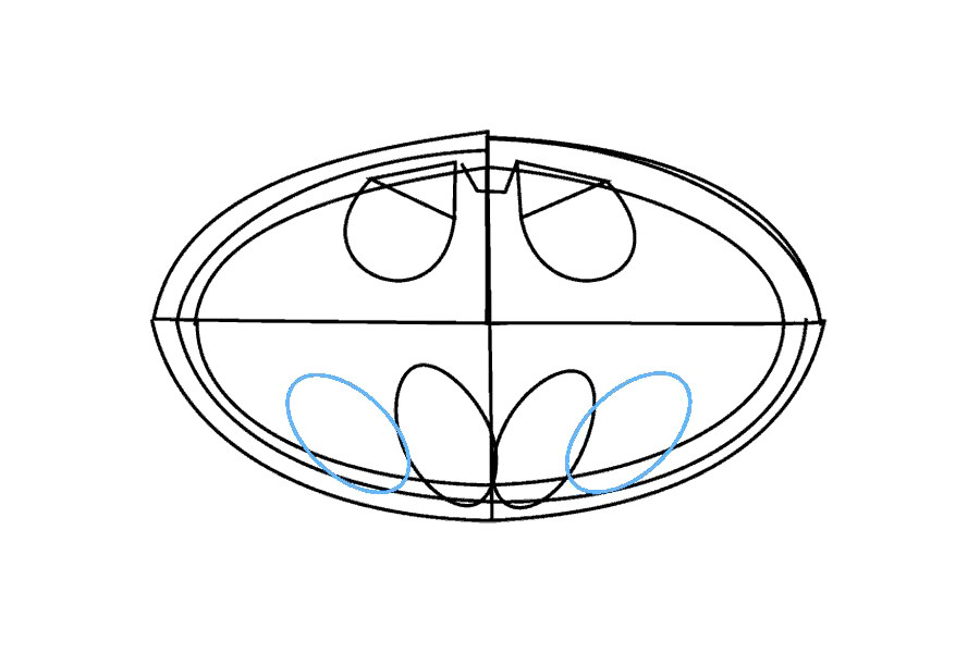简单的蝙蝠侠标志简笔画画法