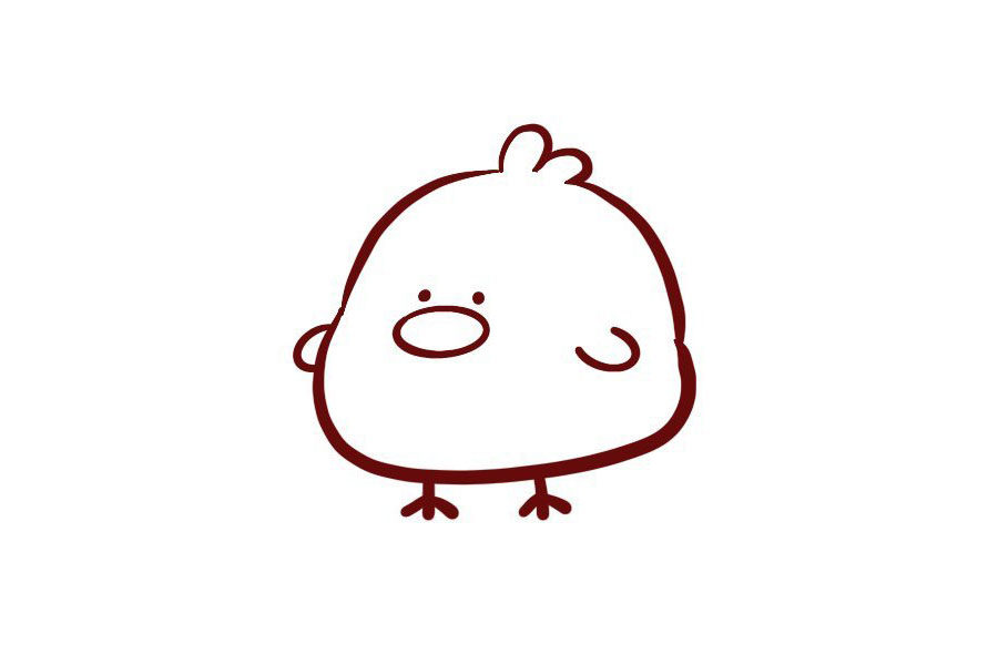 可爱的小鸡简笔画教程