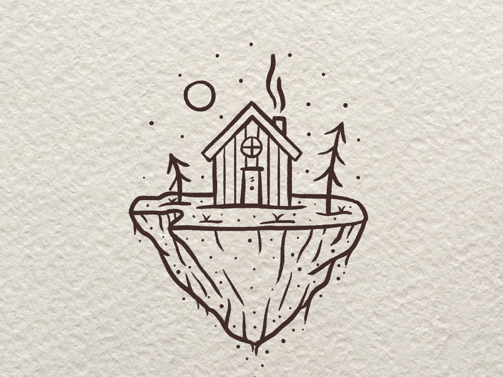 超级简单的房屋风景简笔画