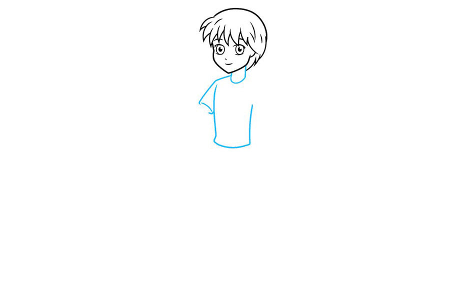 如何画一个动漫男孩的全身
