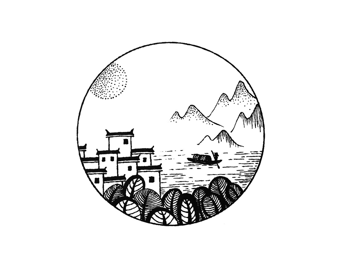 漂亮的风景简笔画图片
