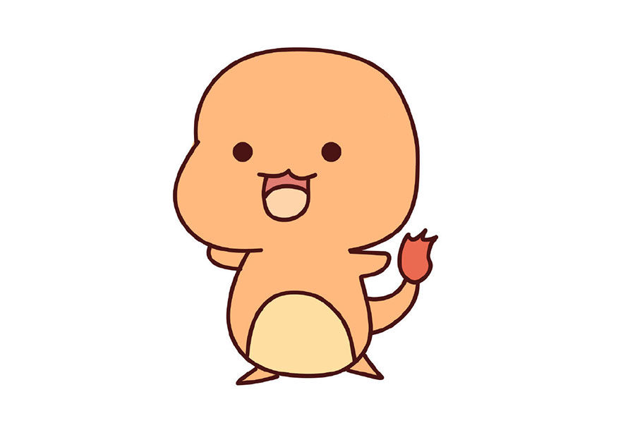 宠物小精灵小火龙的简笔画步骤
