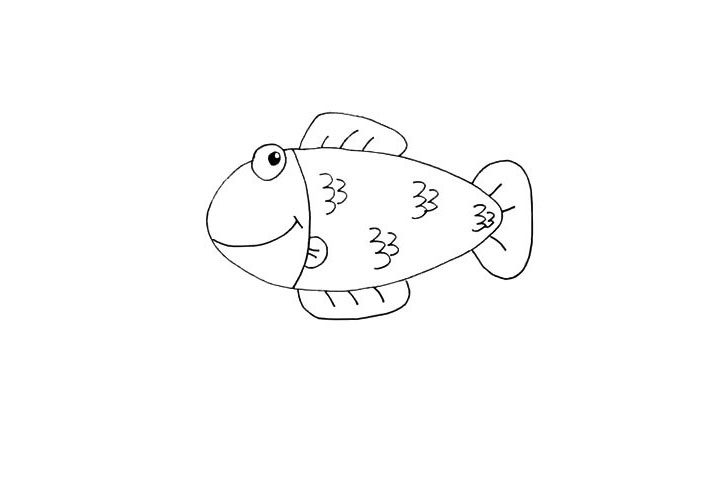 海底小鱼简笔画教程