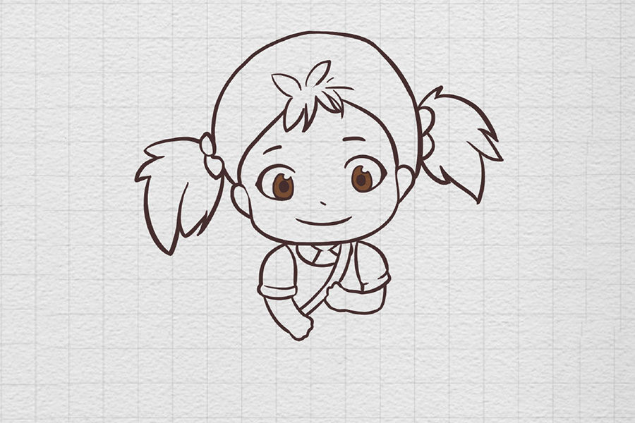 可爱小女孩简笔画画法步骤