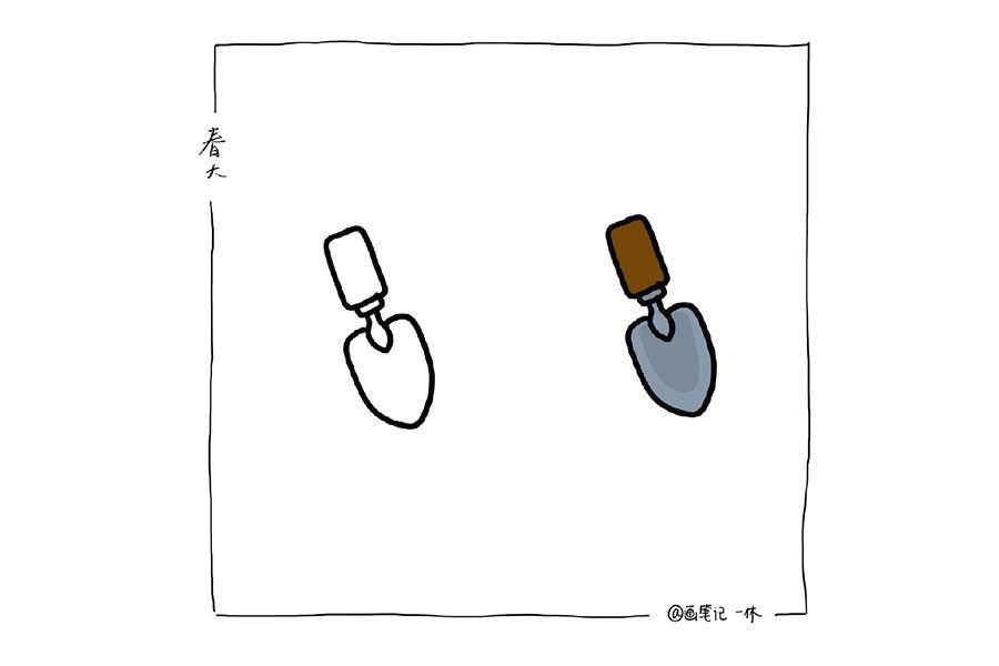 一组春天素材简笔画